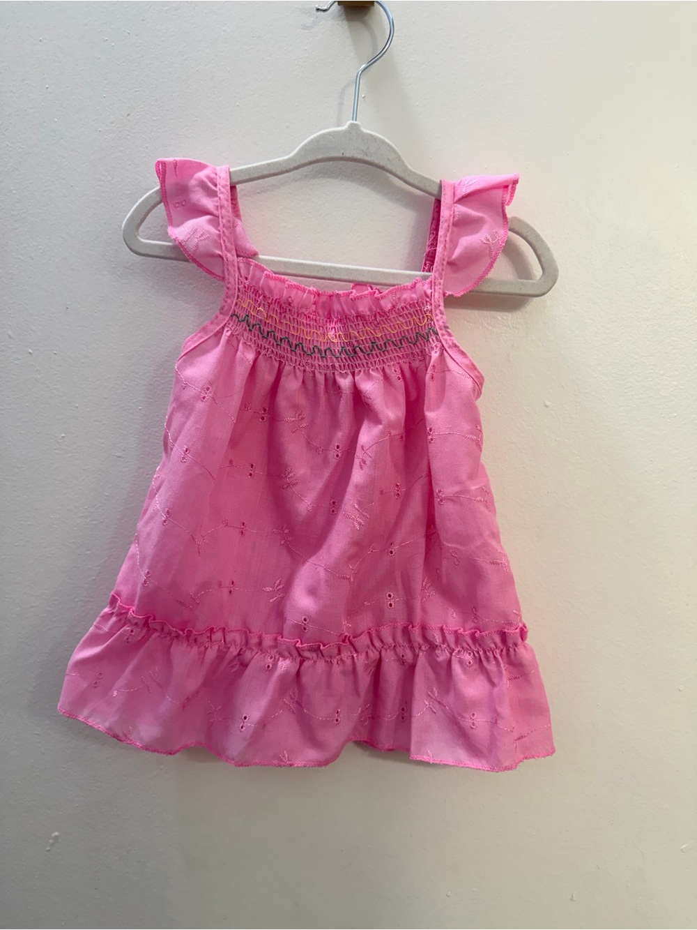 Circo Pink Eyelet Ruffle Tank Top